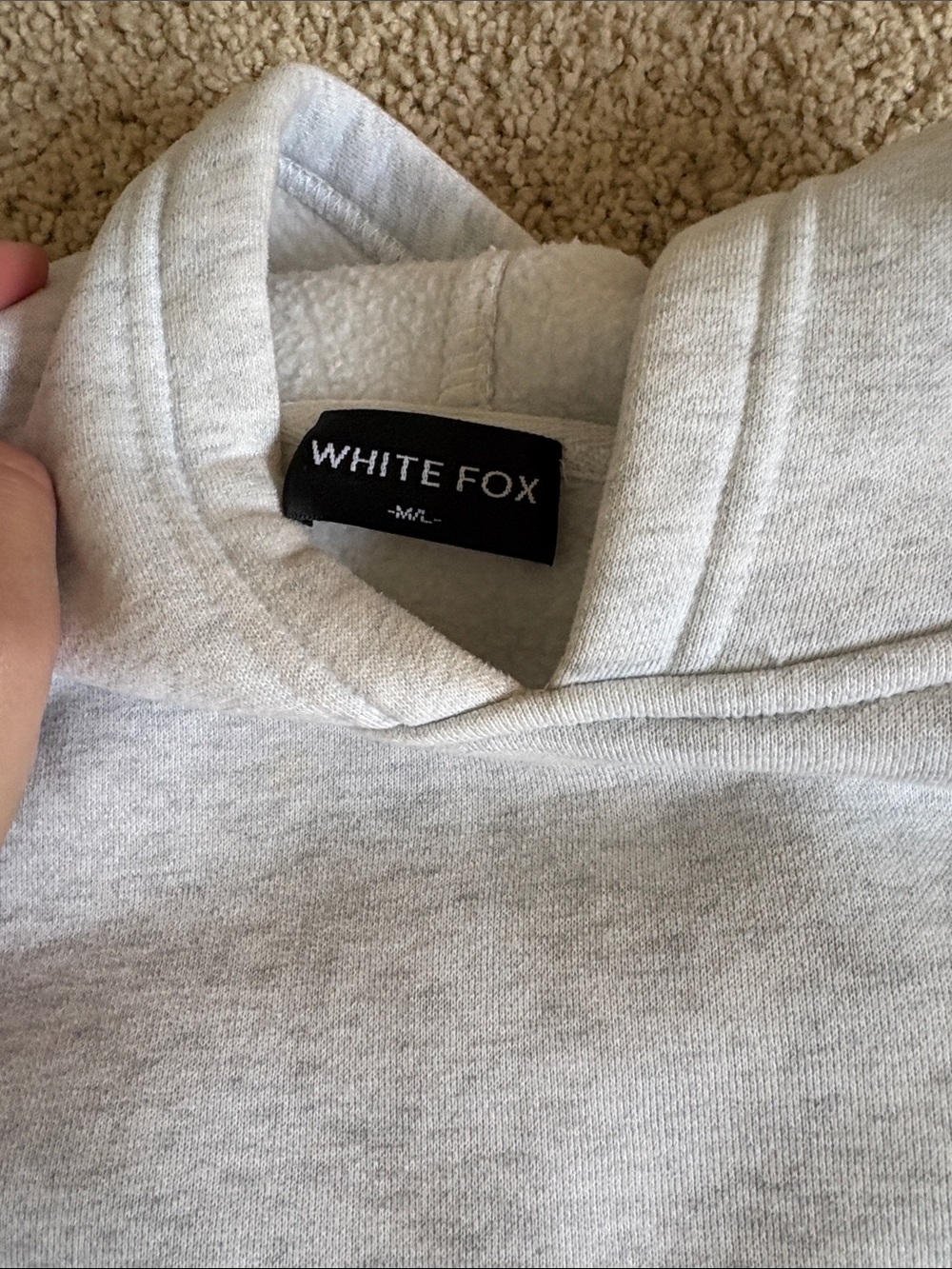 White Fox Boutique Light Gray Crewneck Sweatshirt with Green Logo - Picture 4 of 4